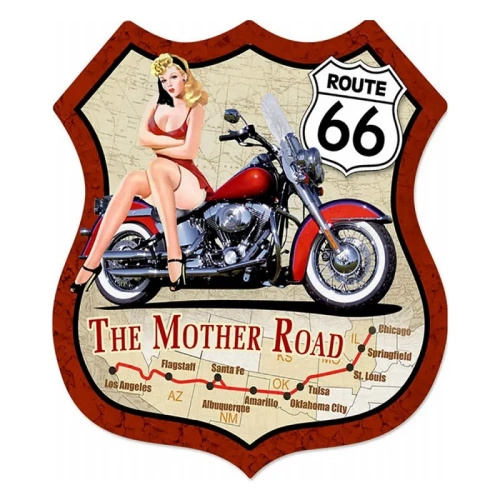 Targa - Decorativa Route66 - Pin-Up- arredo-muro-wdesign-marche