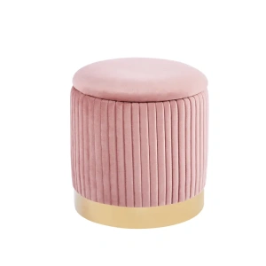 Sedute Pouf contenitore New Orleans - velluto rosa - complementi arredo - cucina - salotto - design - Wdesign - macerata - marche - CASEAG002