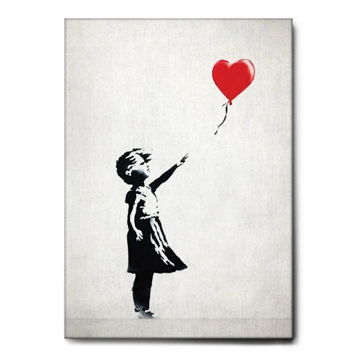 Quadro Bambina palloncino cuore rosso - moderno - arredo muro - wdesign - macerata - marche