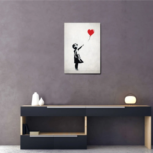 Quadro Bambina con palloncino cuore - moderno - arredo muro - wdesign - macerata - marche