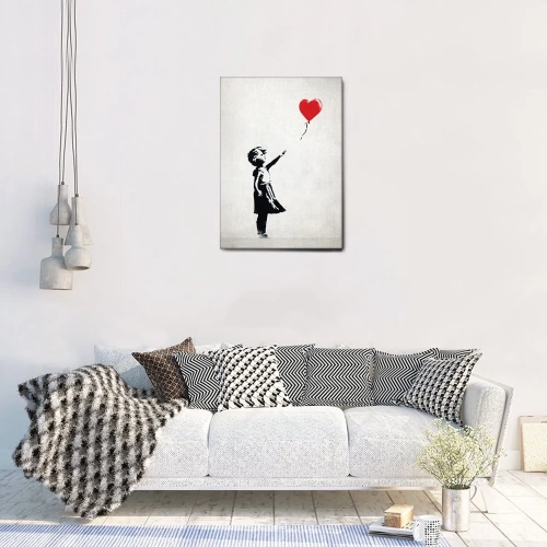 Quadro Bambina con palloncino cuore - moderno - arredo muro - wdesign - macerata - marche