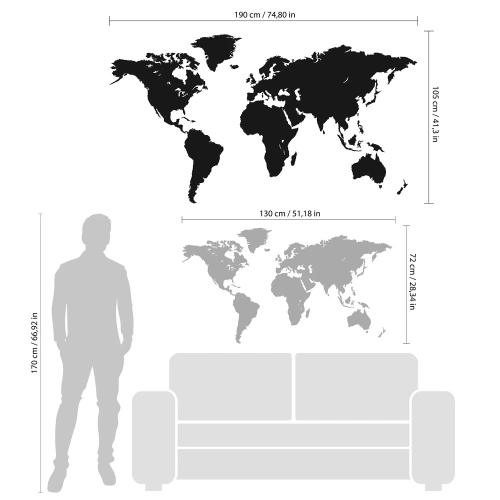 MAPPA DEL MONDO-"INDUSTRIAL-CORROSIONE-RAME"