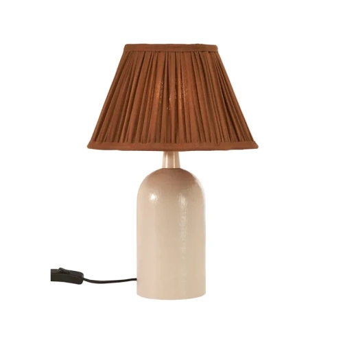 LAMPADA DA TAVOLO RILEY-BEIGE-MARRONE-37CM