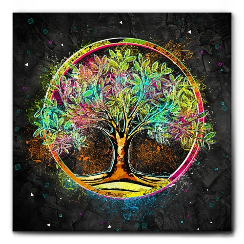 QUADRO STREET ART -ALBERO-DELLA-VITA-COLOR