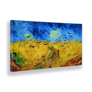 Quadro Campo di grano con voli di corvi