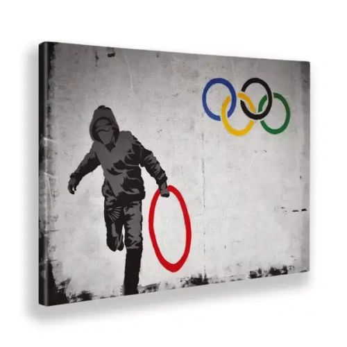 Quadro Banksy cerchio olimpico