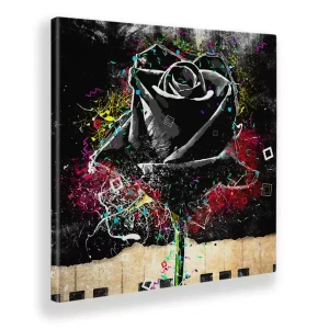 Quadro street art black rose