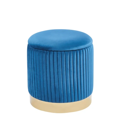 Pouf Contenitore Roma in Velluto blu 