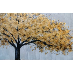 Quadro Golden Tree Dipinto Olio su Tela