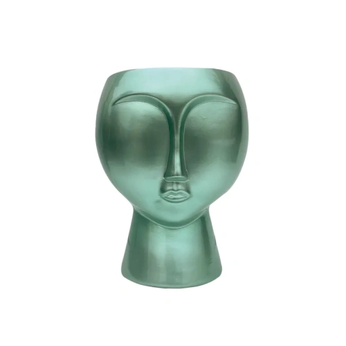 Vaso scultura Green in Ceramica Laccata