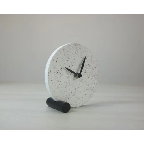 MARBLE CLOOCK Orologio rotondo d'appoggio effetto marmo