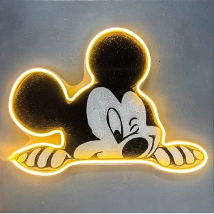 Quadro Led Mickey olio su tela